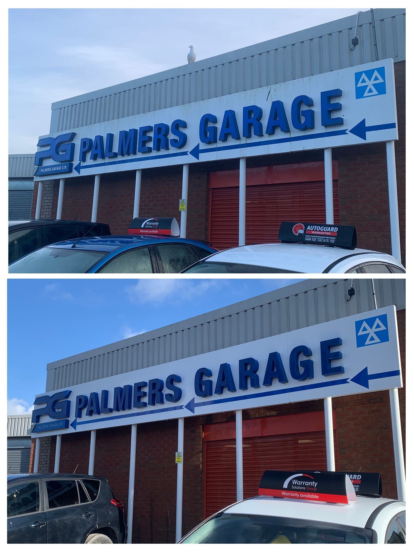 Business sign cleaning